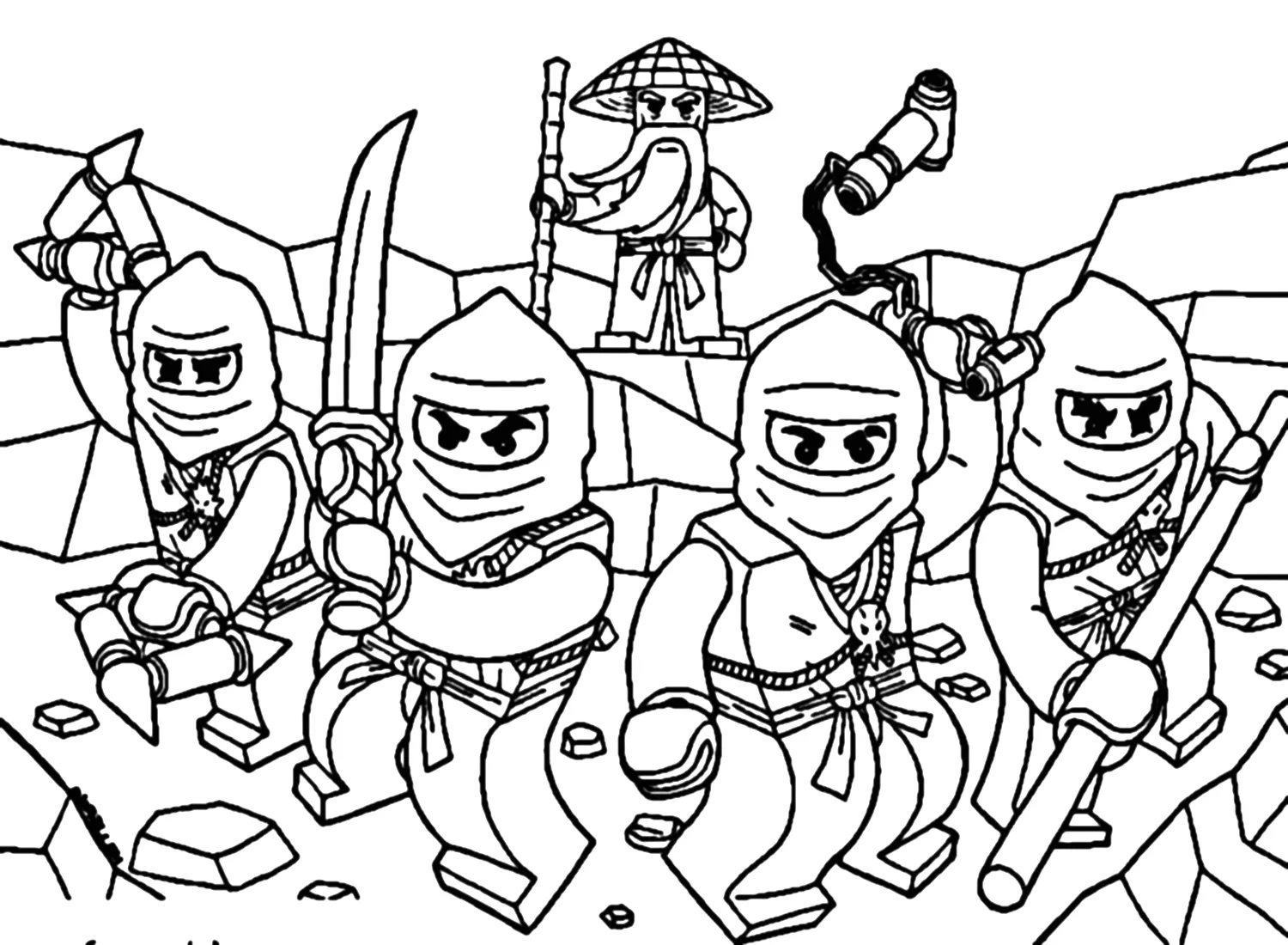 coloriage NinjaGo à imprimer pour enfant de 7 ans