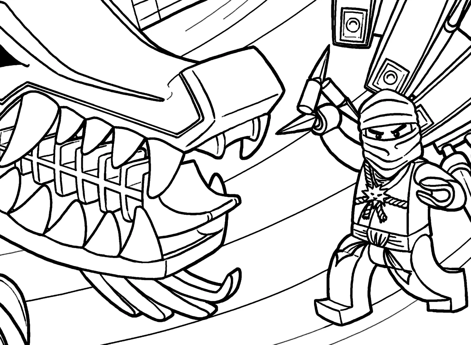 coloriage NinjaGo pour enfant de 8 ans 1