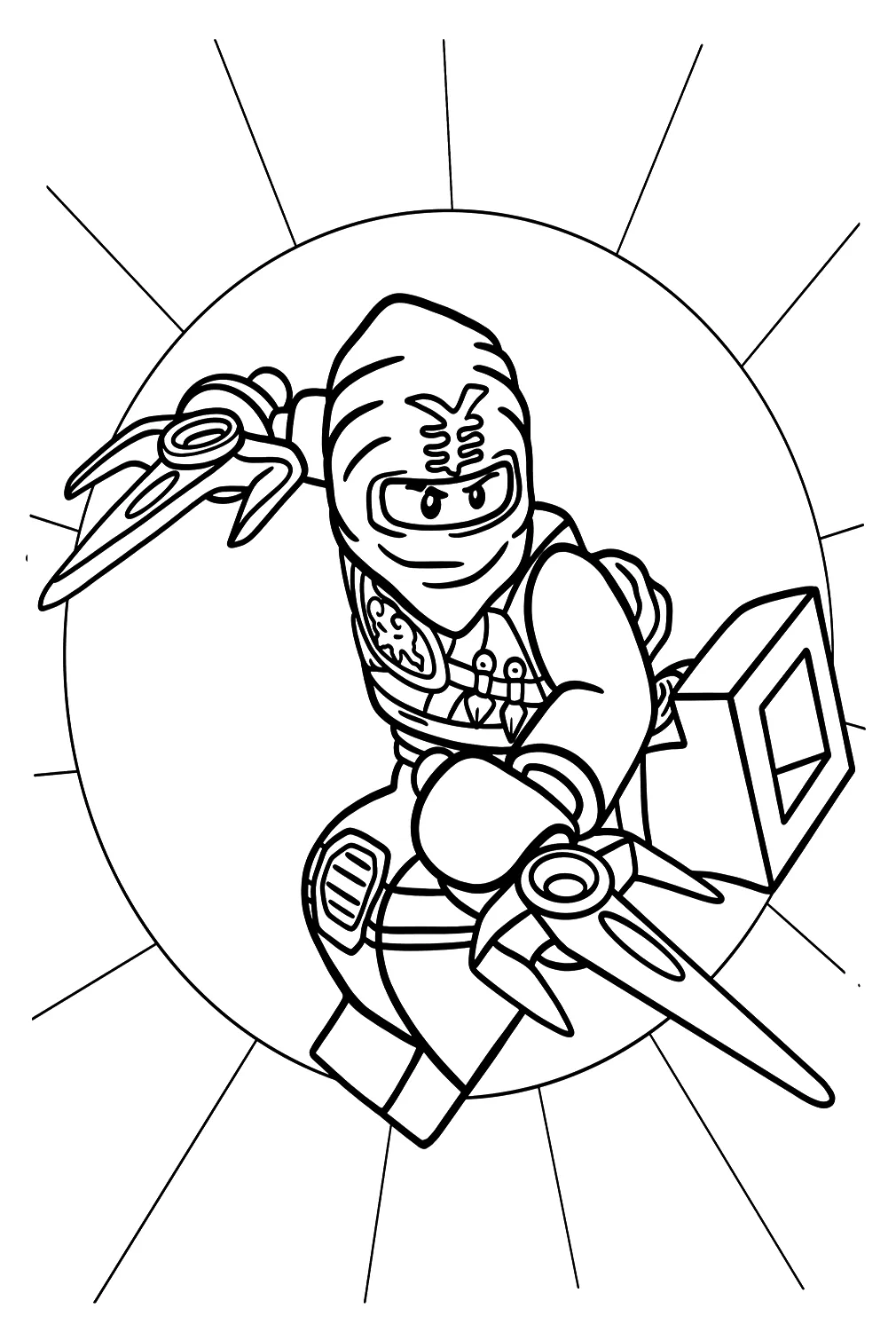 coloriage NinjaGo à imprimer pour enfant de 9 ans 2