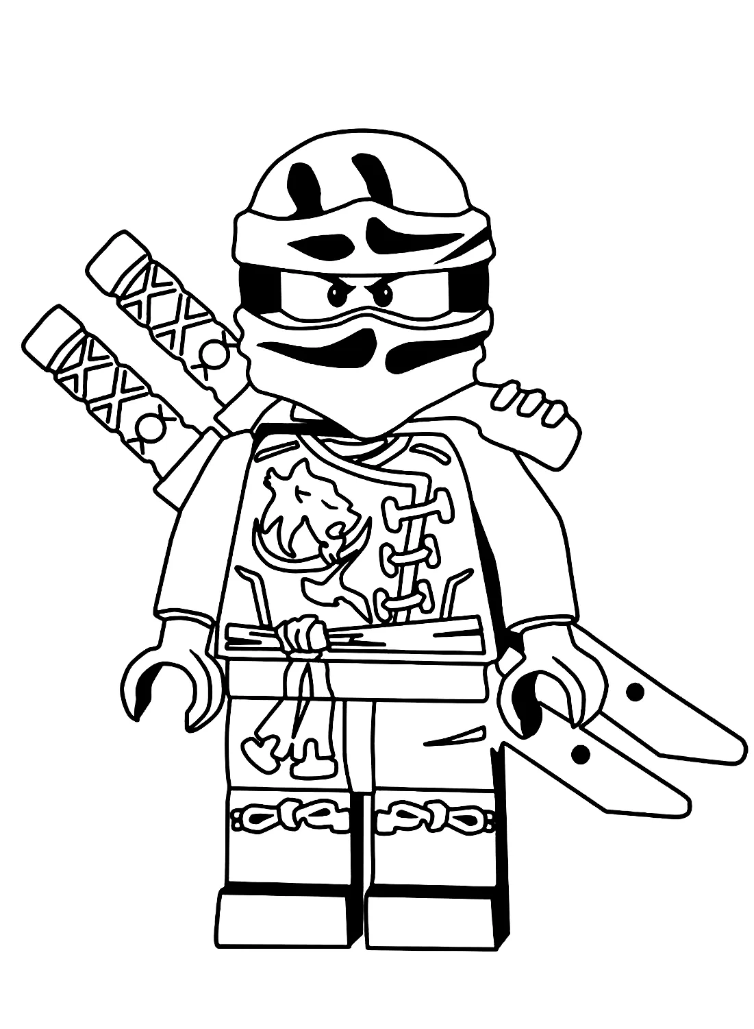 coloriage NinjaGo pour enfant de 6 ans 1