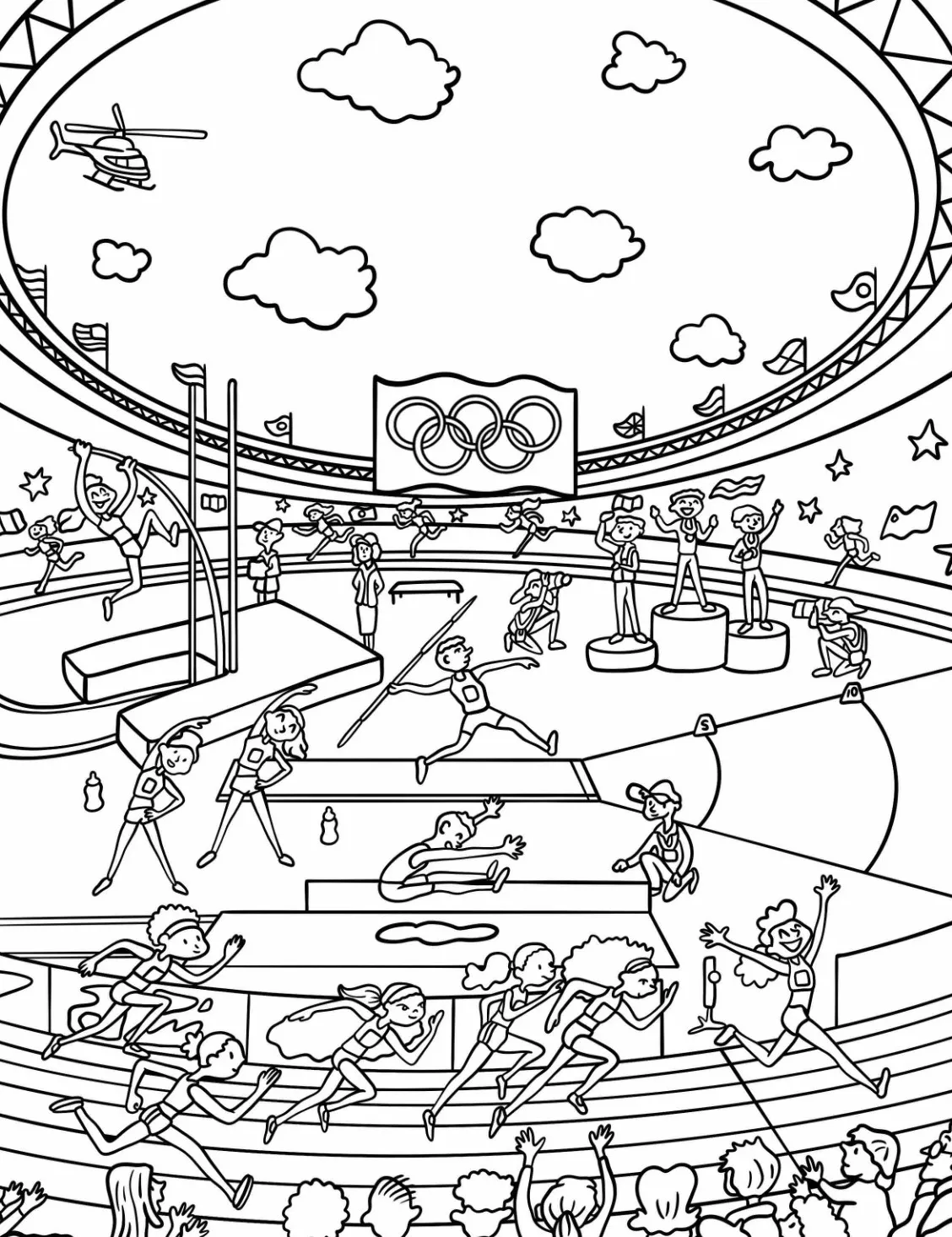 coloriage Olympiques pour enfant de 7 ans