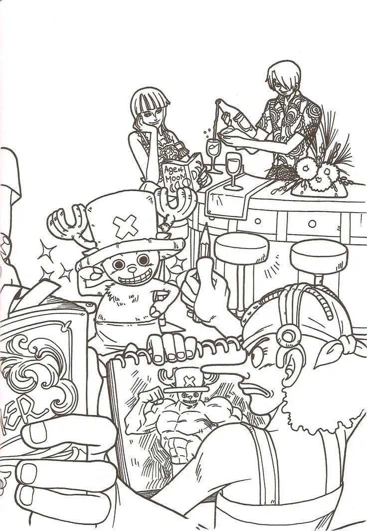 coloriage One Piece à imprimer pour enfant de 3 ans