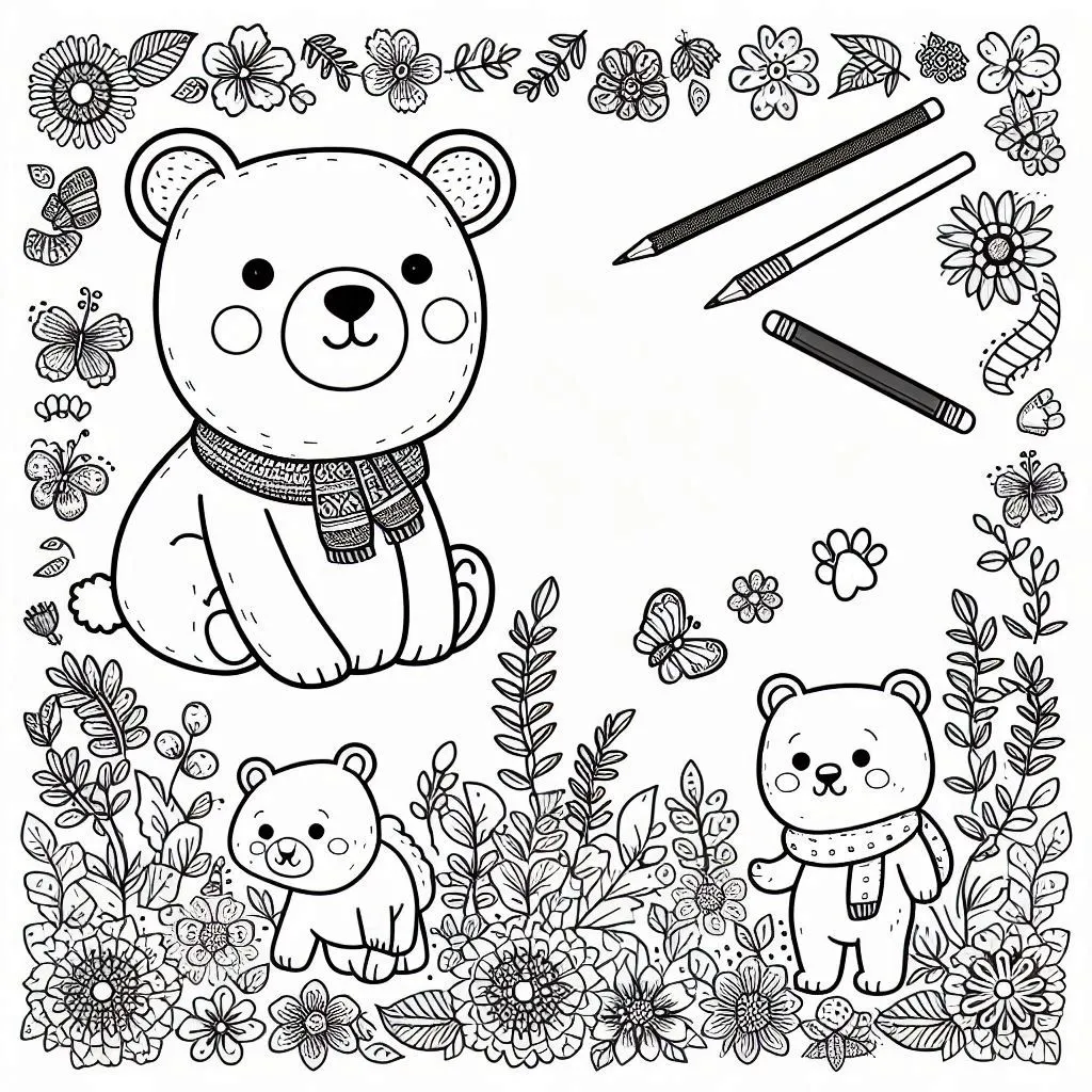 coloriage Ours pour enfant de 6 ans 1