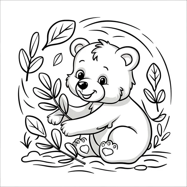 image pour coloriage Ours enfant