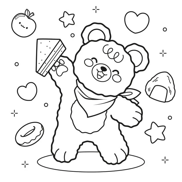 coloriage Ours à imprimer pour enfant de 3 ans 1