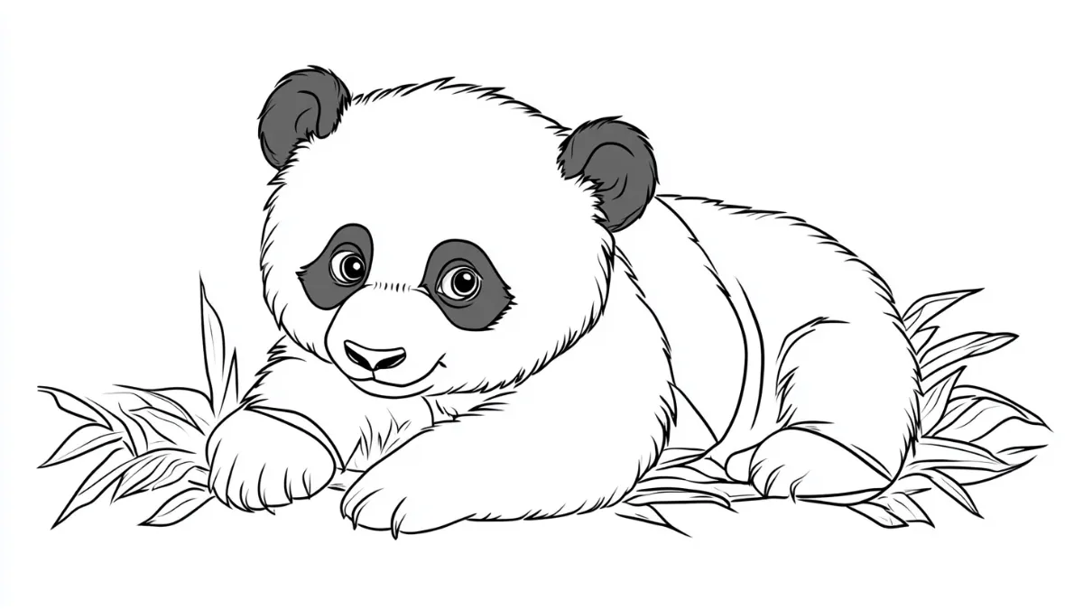 coloriage Panda à imprimer kawaii