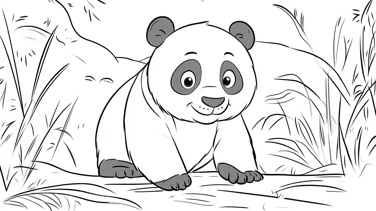 coloriage Panda à imprimer pour enfants 2