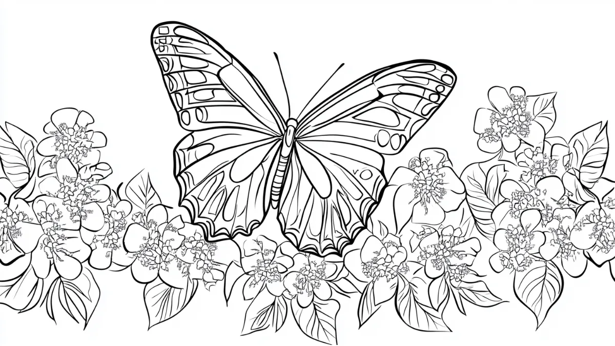 coloriage Papillon à imprimer kawaii