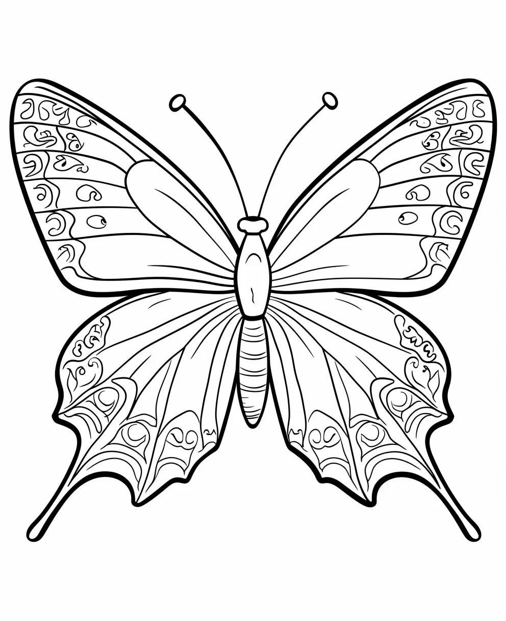 image de coloriage Papillon pour enfant