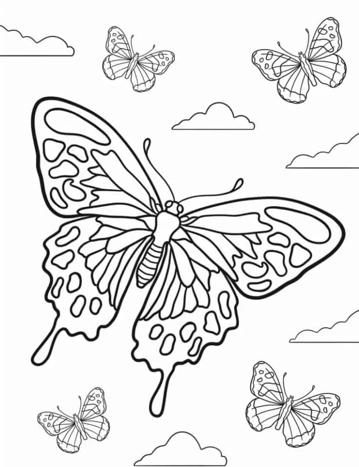 coloriage Papillon a imprimer gratuit 1