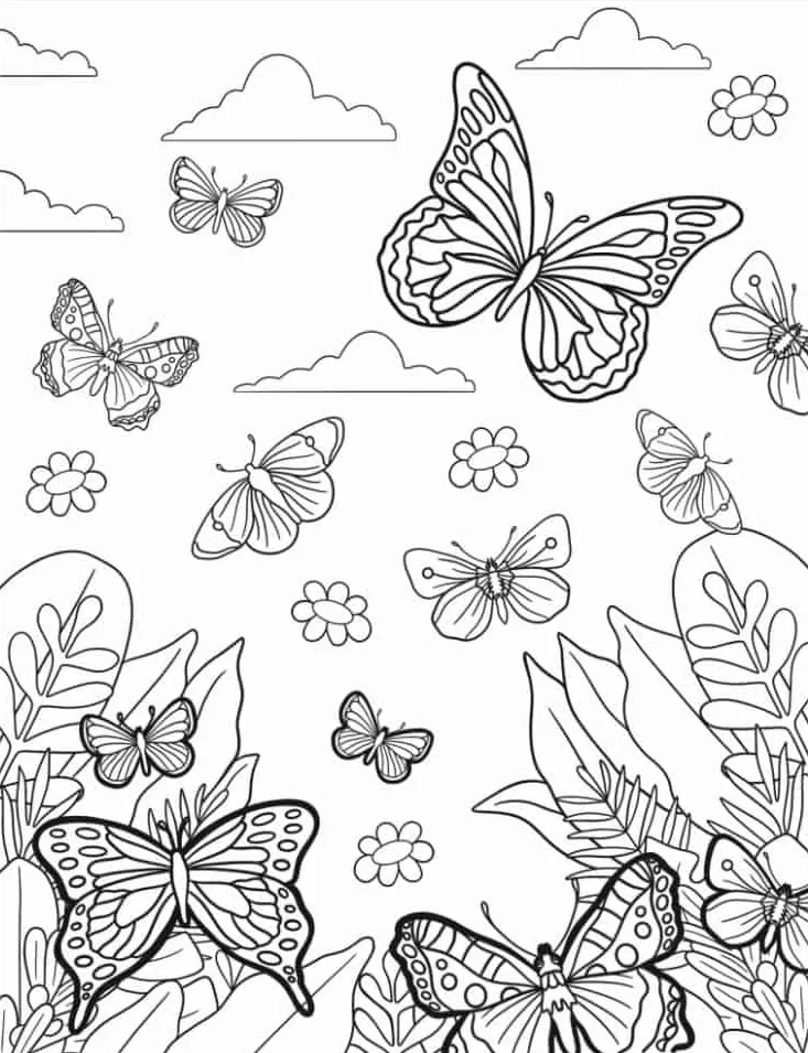 coloriage Papillon à imprimer pour enfant de 7 ans 1