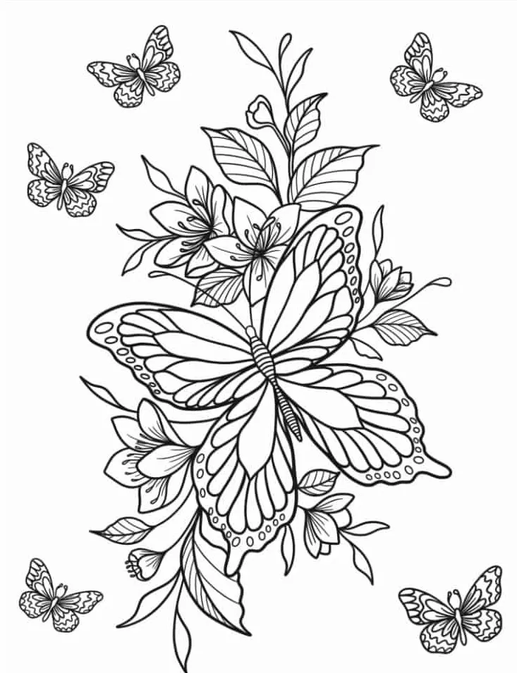 coloriage Papillon pour enfant de 10 ans