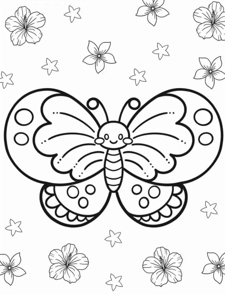 coloriage Papillon à imprimer pour enfant de 7 ans 2