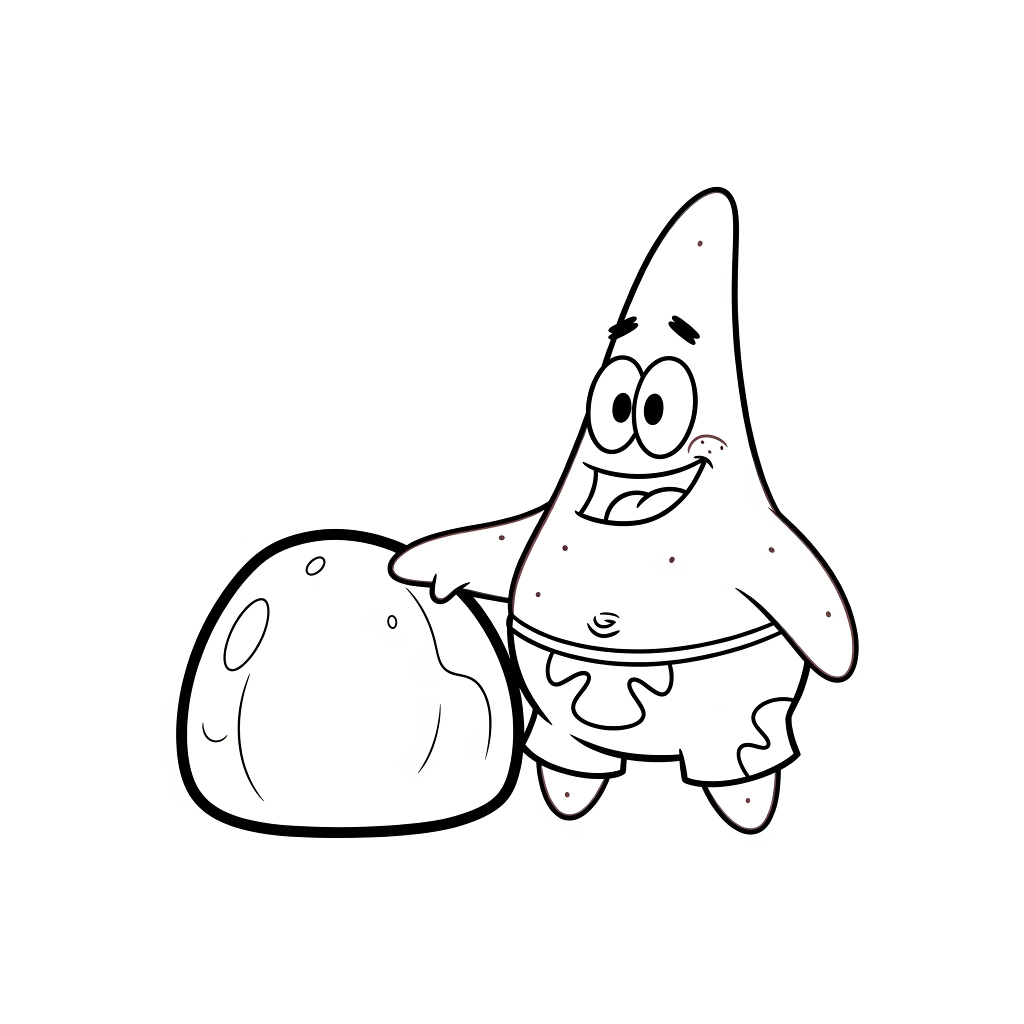 coloriage Patrick et sa roche gratuit en ligne