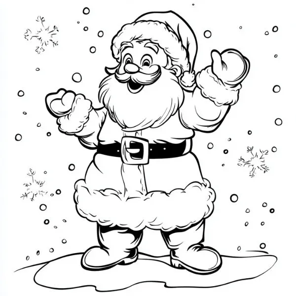 coloriage pere noel enfant 2 ans