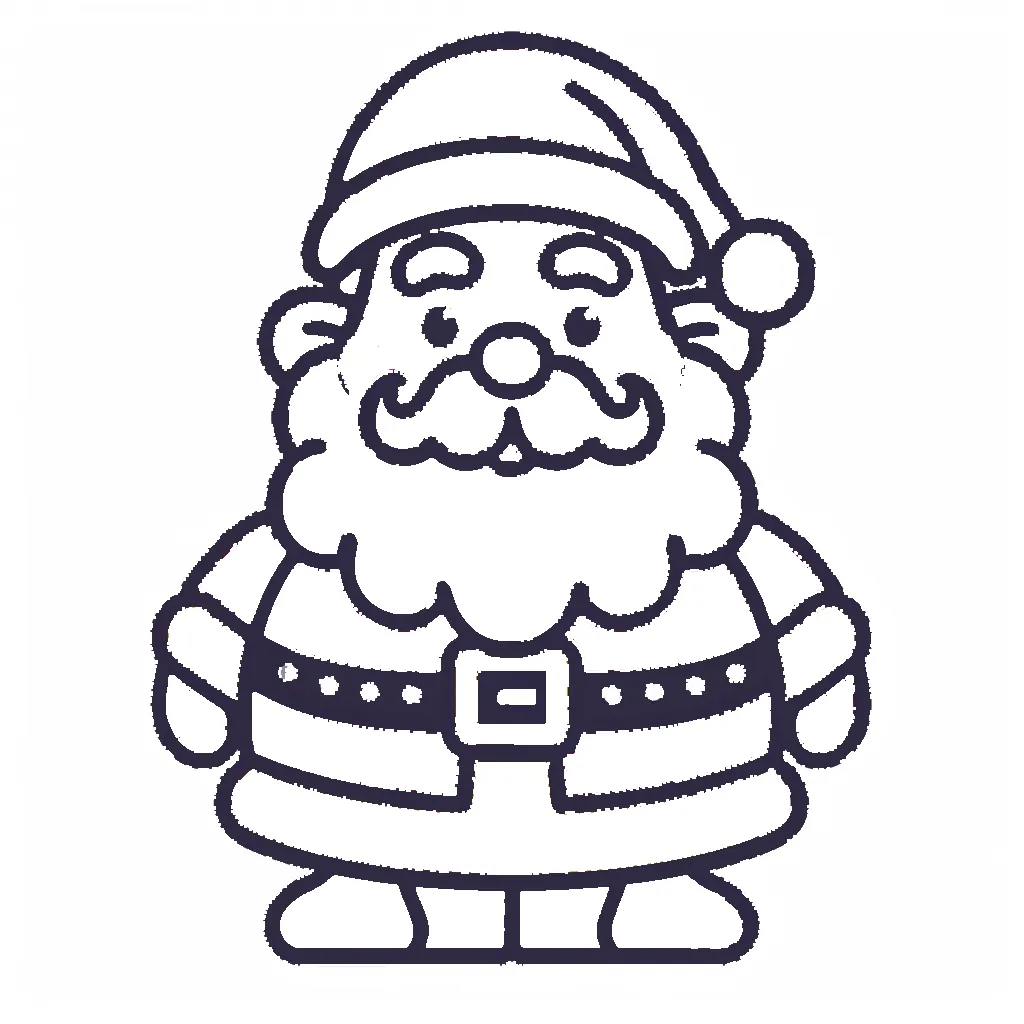 coloriage Pere Noel à imprimer kawaii