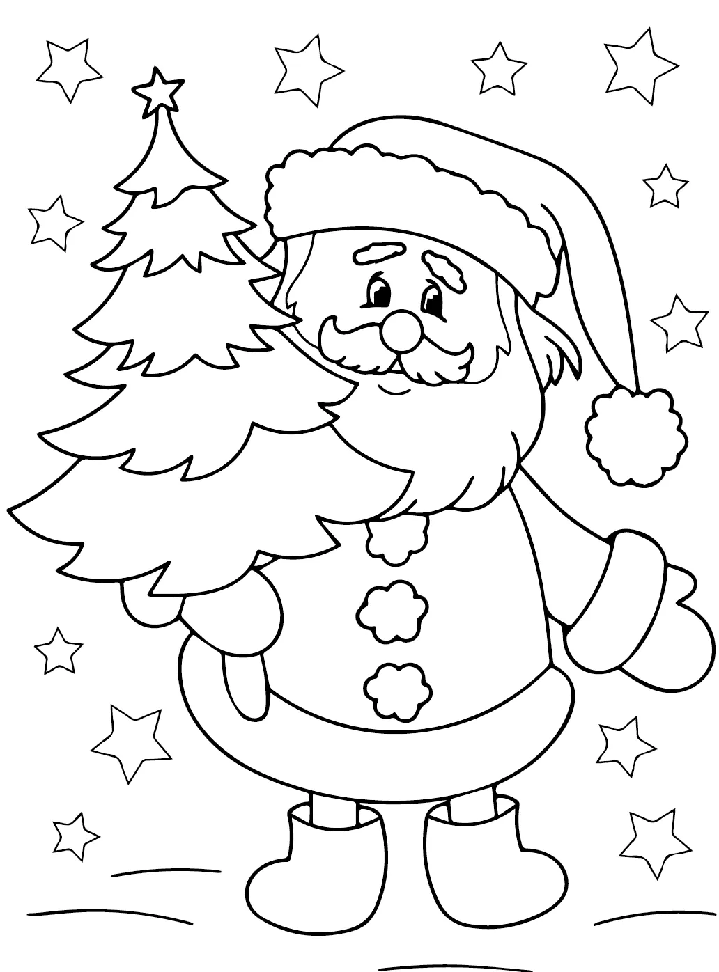 coloriage Pere Noel à imprimer pdf gratuit