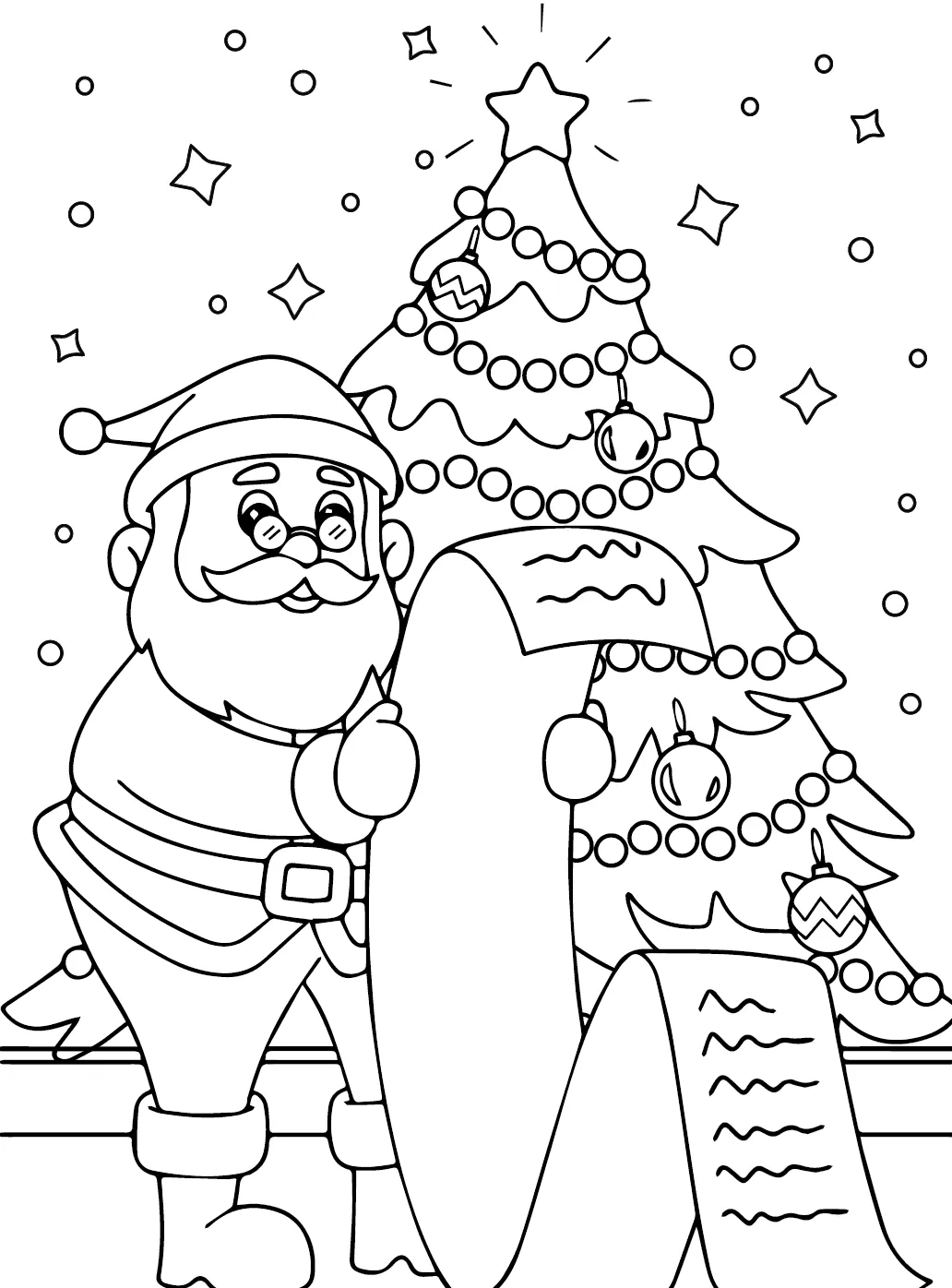 coloriage Pere Noel à imprimer a4