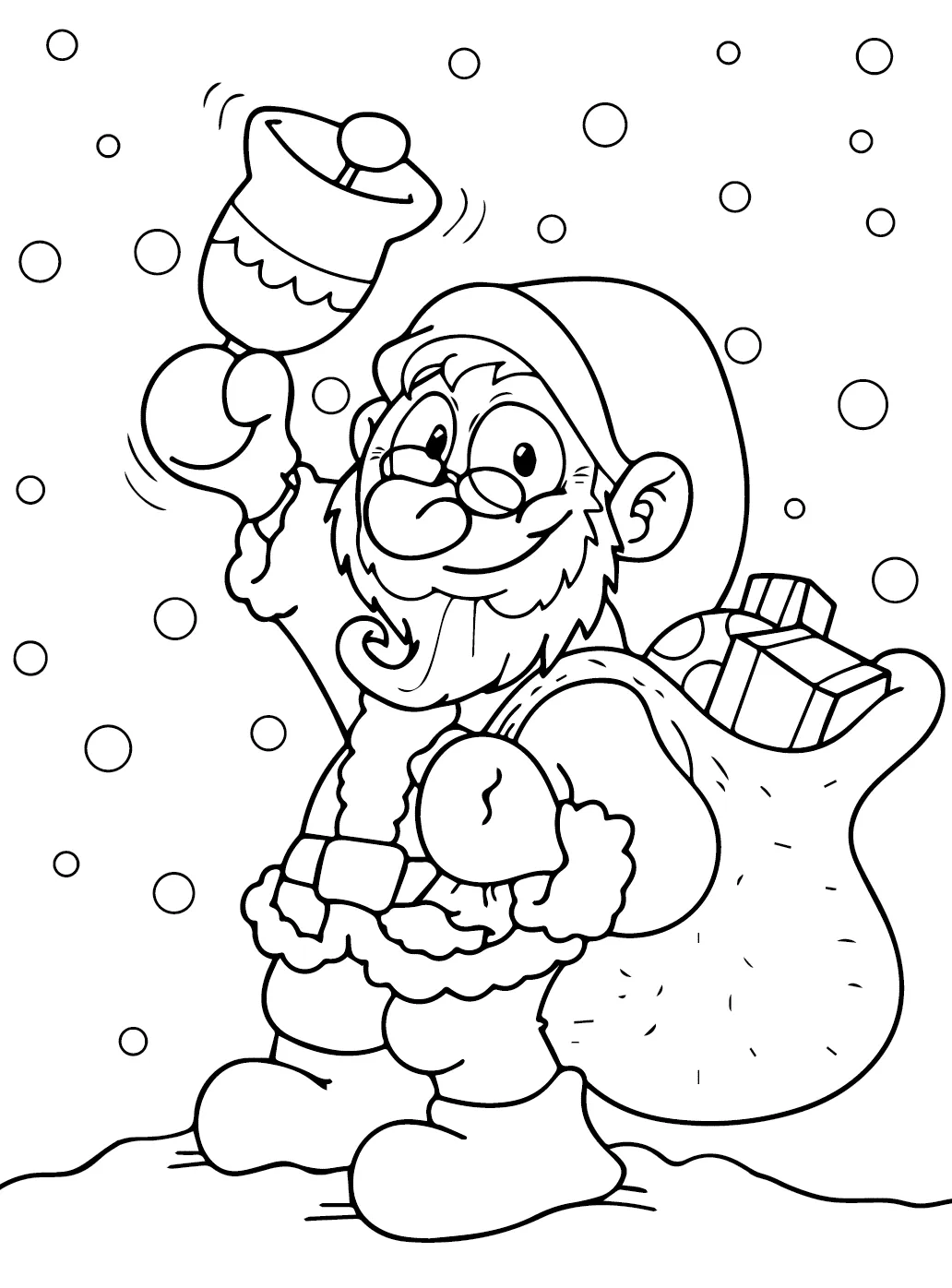 coloriage Pere Noel à imprimer pour enfant de 2 ans