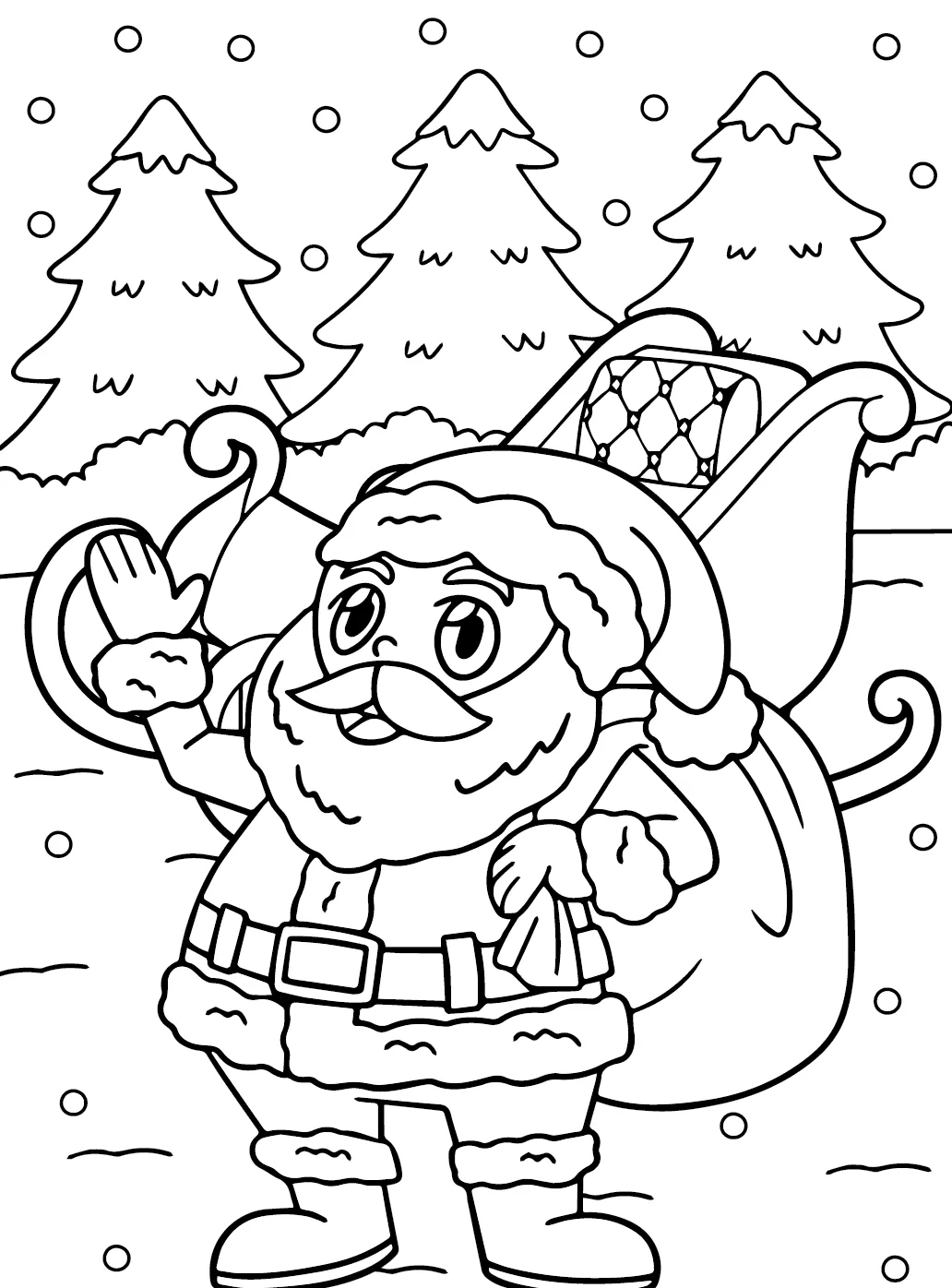 coloriage Pere Noel pour enfant de 7 ans