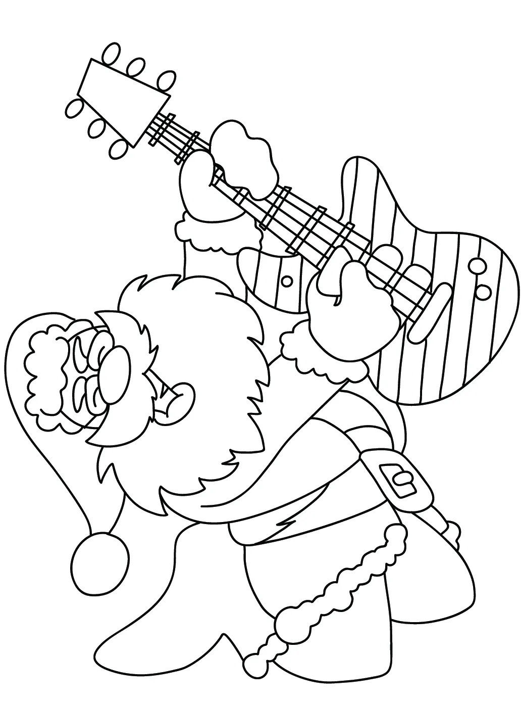 coloriage Pere Noel et découpage à imprimer 1