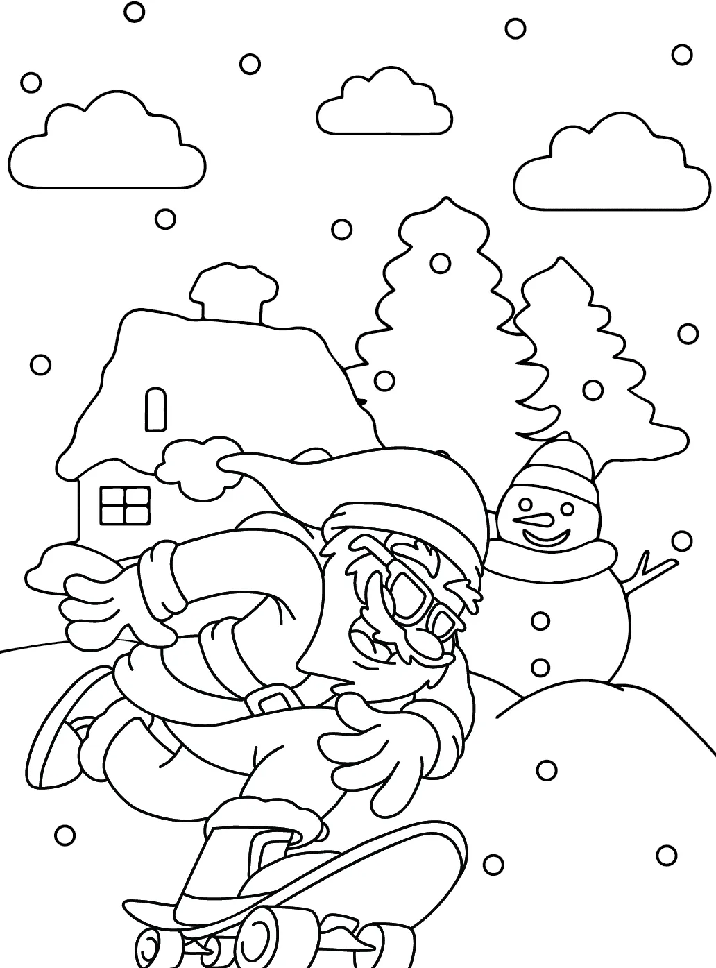 coloriage Pere Noel et apprentissage 1