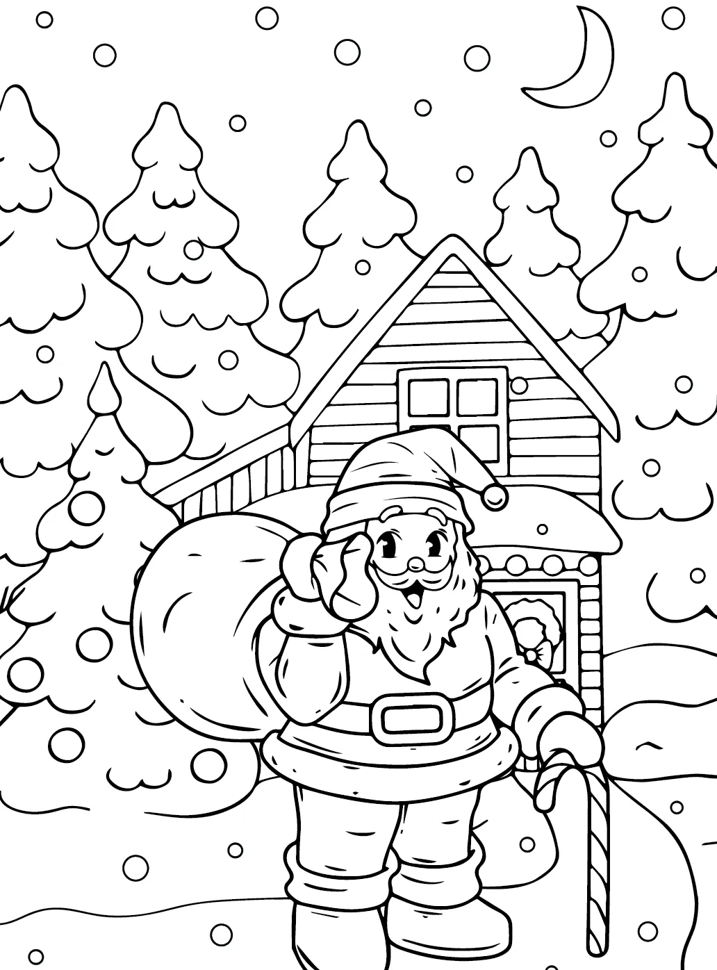 coloriage Pere Noel à imprimer pour enfants 1