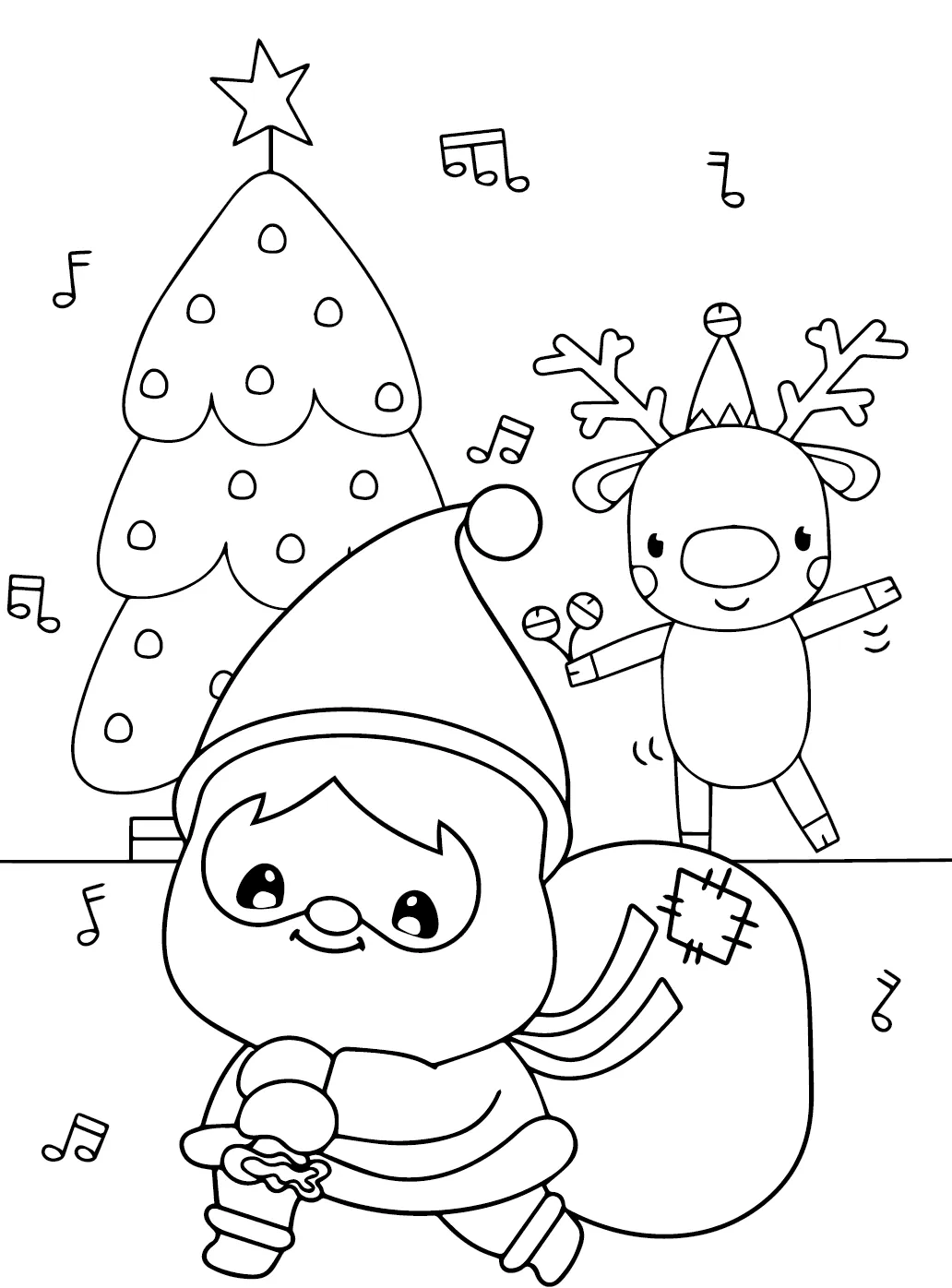 coloriage Pere Noel à imprimer pour enfant de 7 ans 1