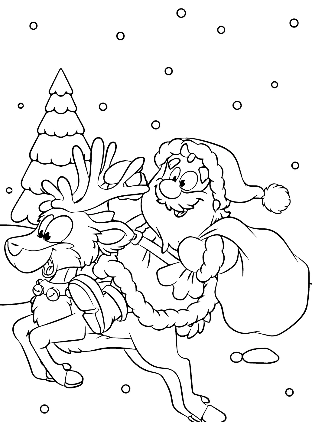 coloriage Pere Noel et découpage à imprimer 2