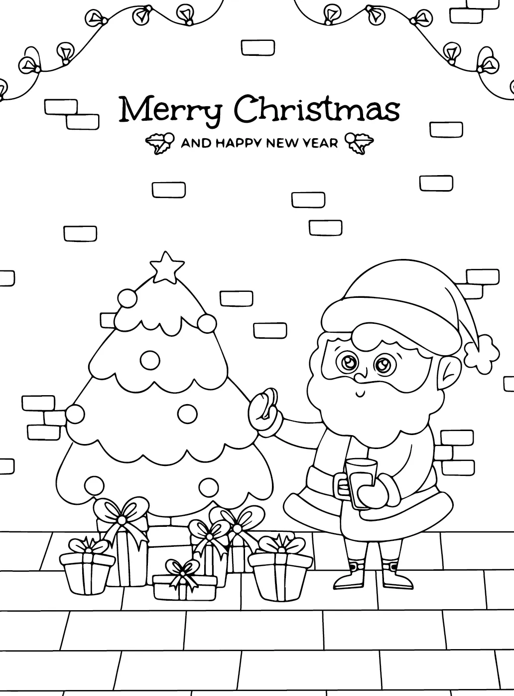 coloriage Pere Noel pour enfants à imprimer