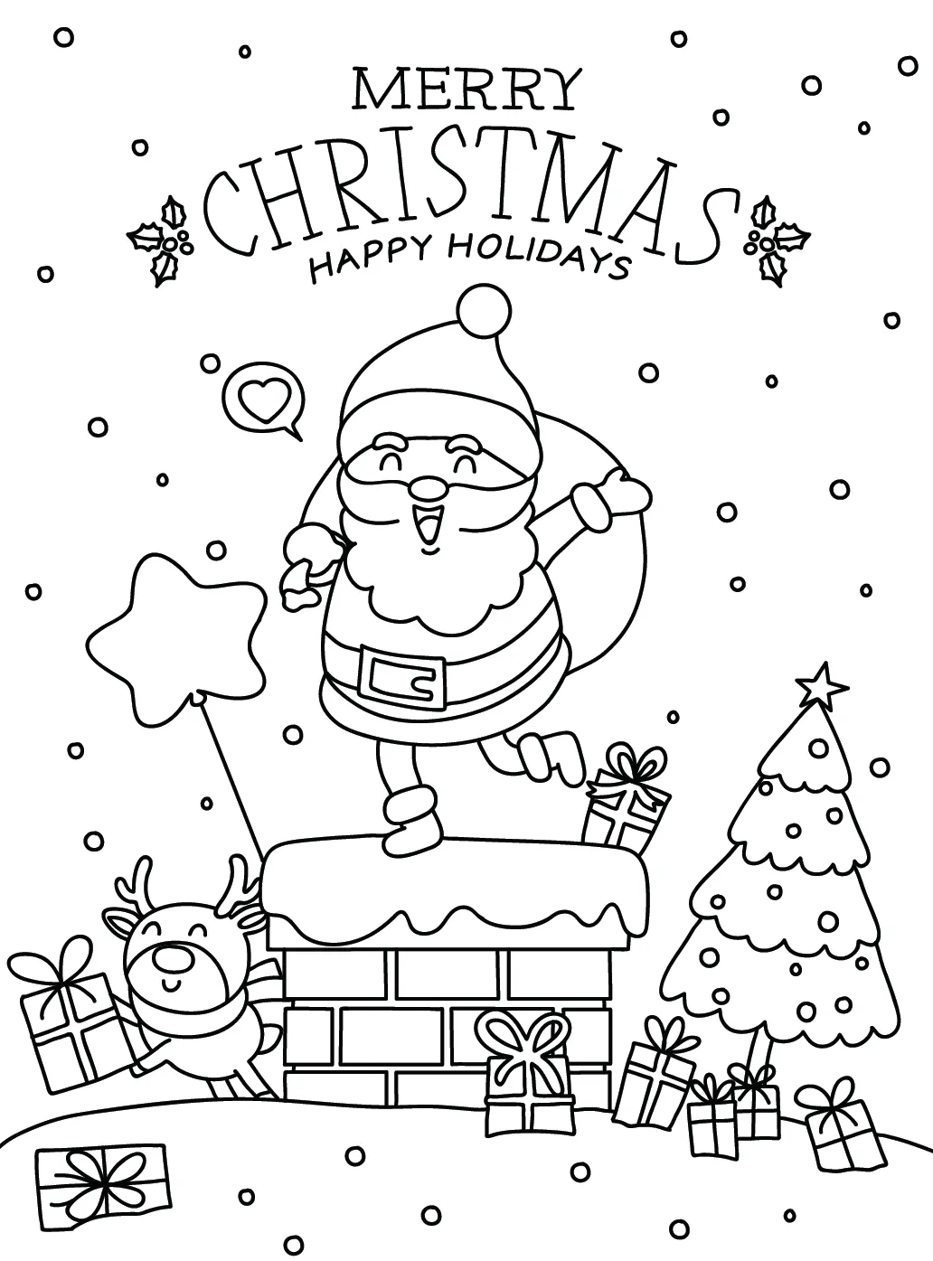 coloriage Pere Noel à imprimer pour enfant de 10 ans