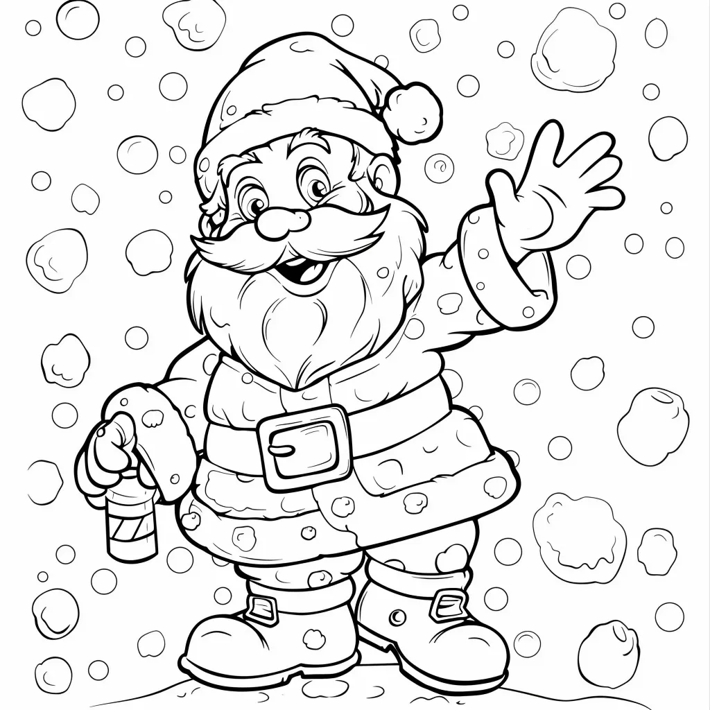 coloriage Pere Noel à imprimer pour enfant de 8 ans