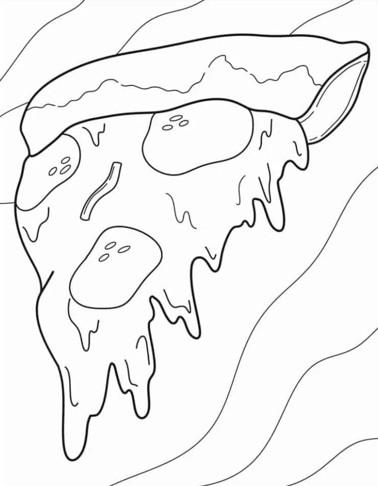 coloriage Pizza à imprimer pour enfant de 3 ans