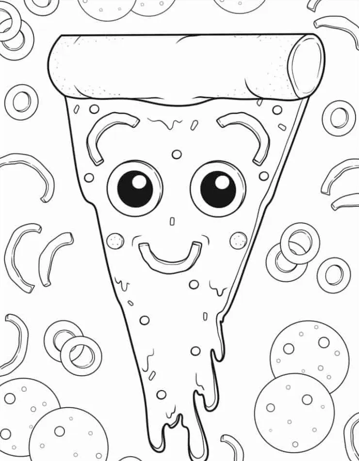 coloriage Pizza et dessin a imprimer 1