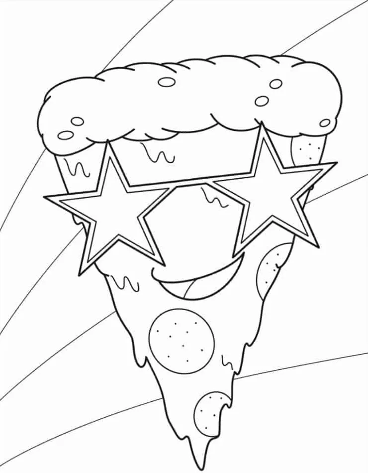 coloriage Pizza et découpage à imprimer