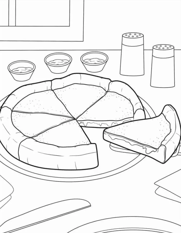 coloriage Pizza pour enfant de 10 ans