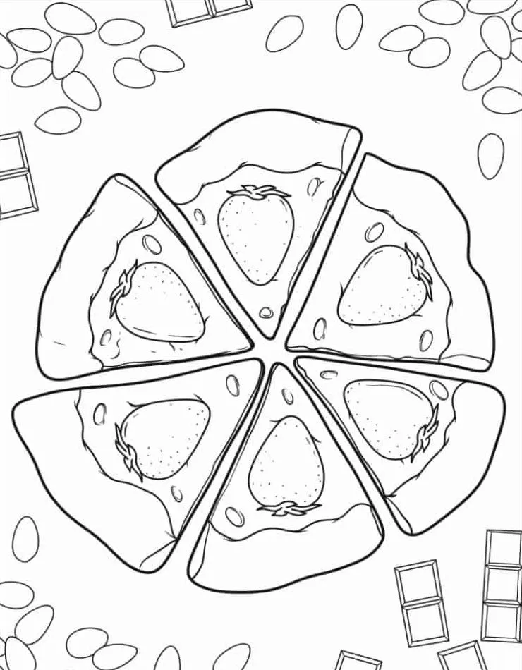 coloriage Pizza à imprimer pour enfant de 4 ans