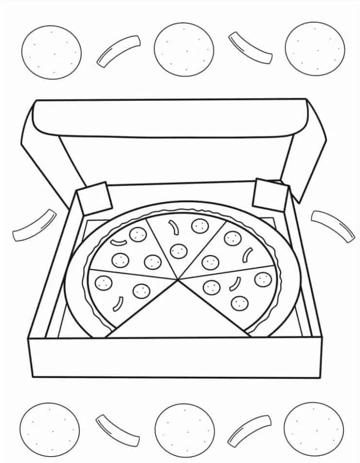 coloriage Pizza et dessin a imprimer