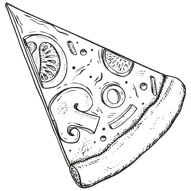 coloriage Pizza a imprimer