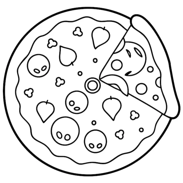 coloriage Pizza pour enfant de 6 ans