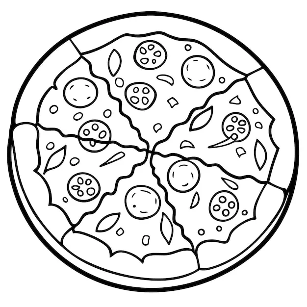 coloriage Pizza a imprimer gratuitement