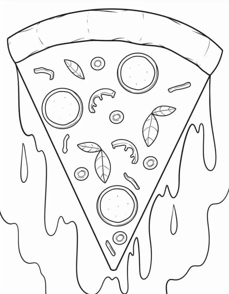 coloriage Pizza pour enfants à télécharger