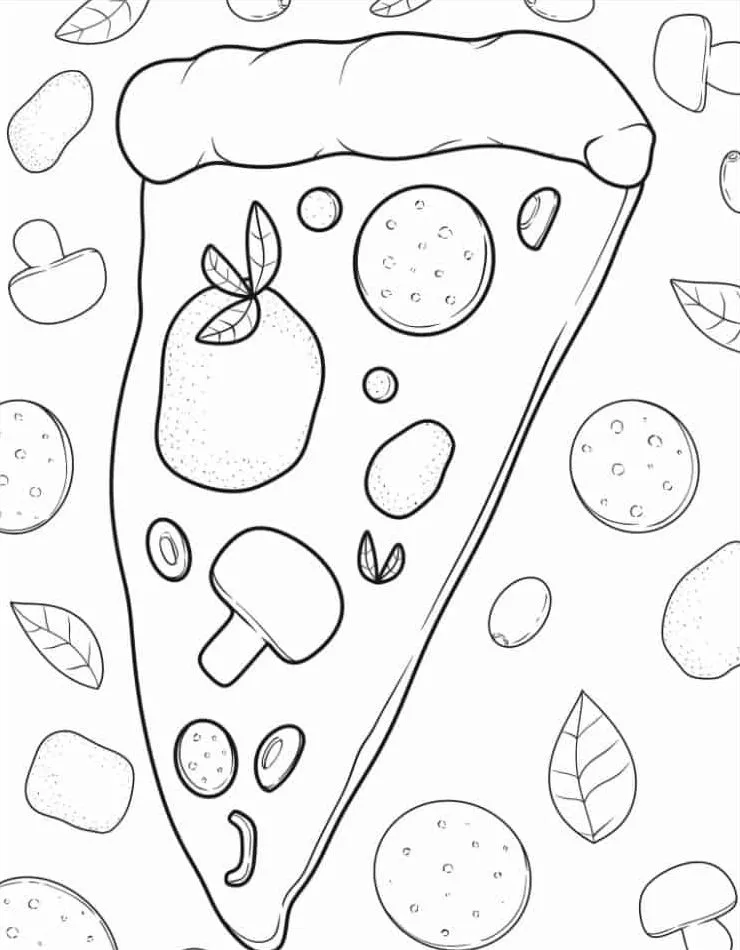 image de coloriage Pizza pour enfant 1