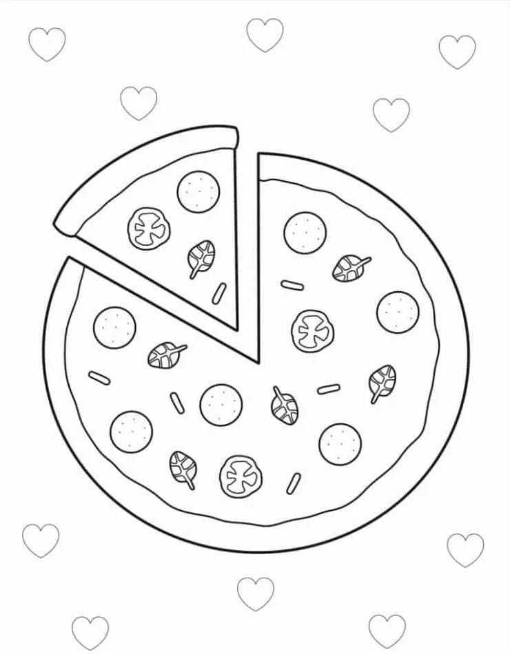 coloriage Pizza pour enfant de 3 ans 1