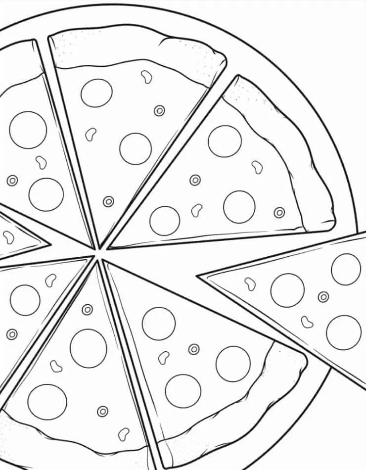 coloriage Pizza à imprimer pour enfant de 12 ans