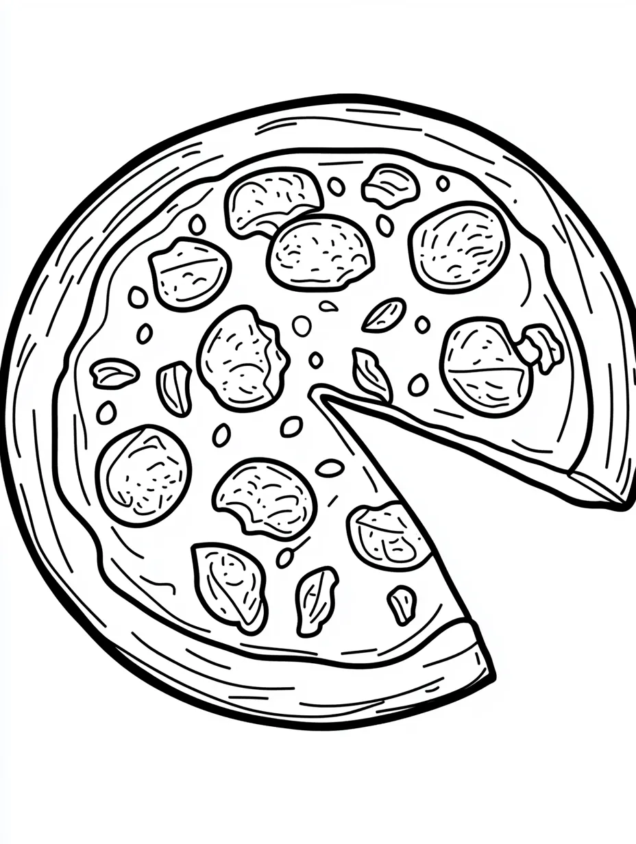 coloriage Pizza à imprimer 3