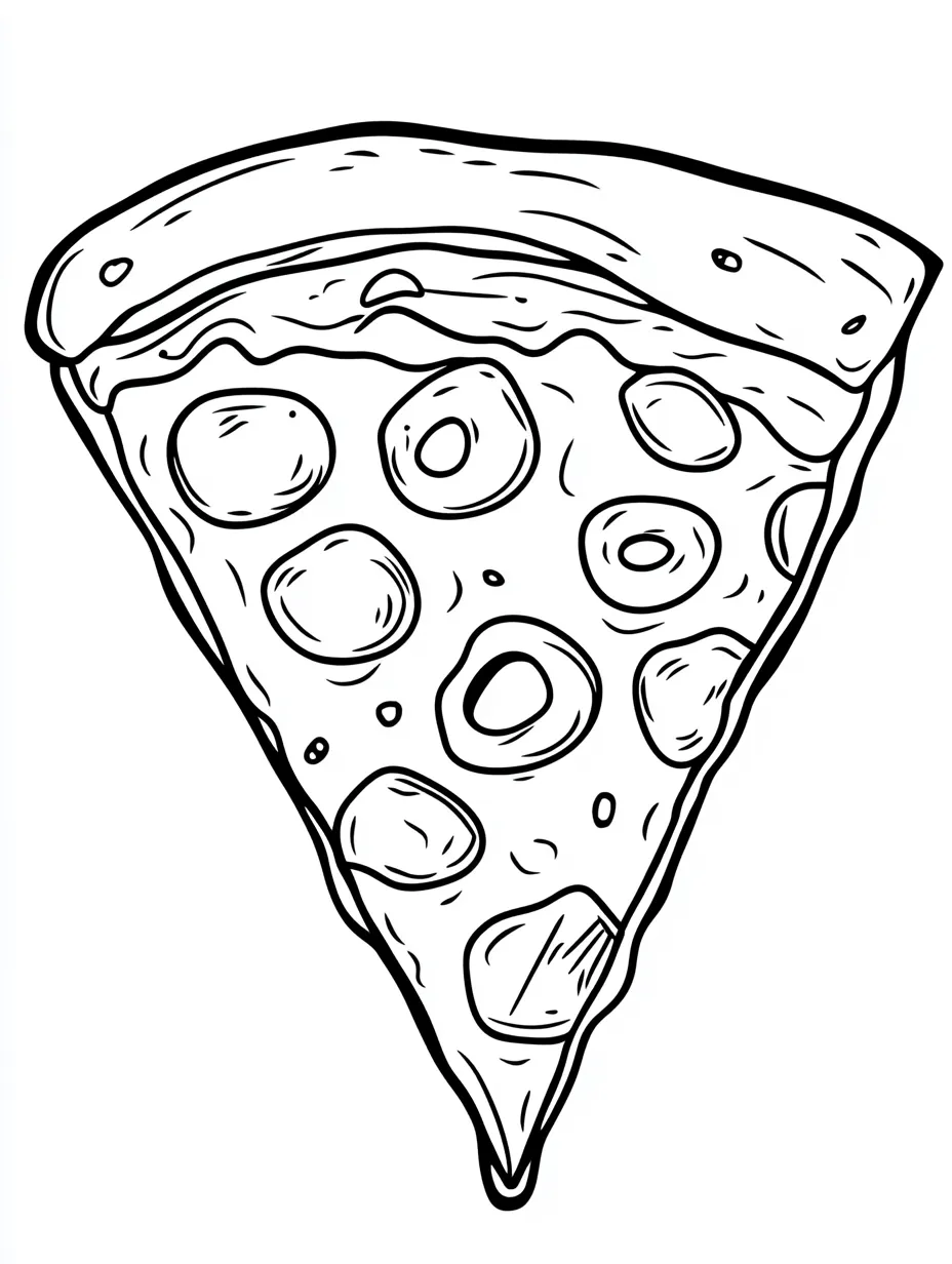 coloriage Pizza et découpage à imprimer 2