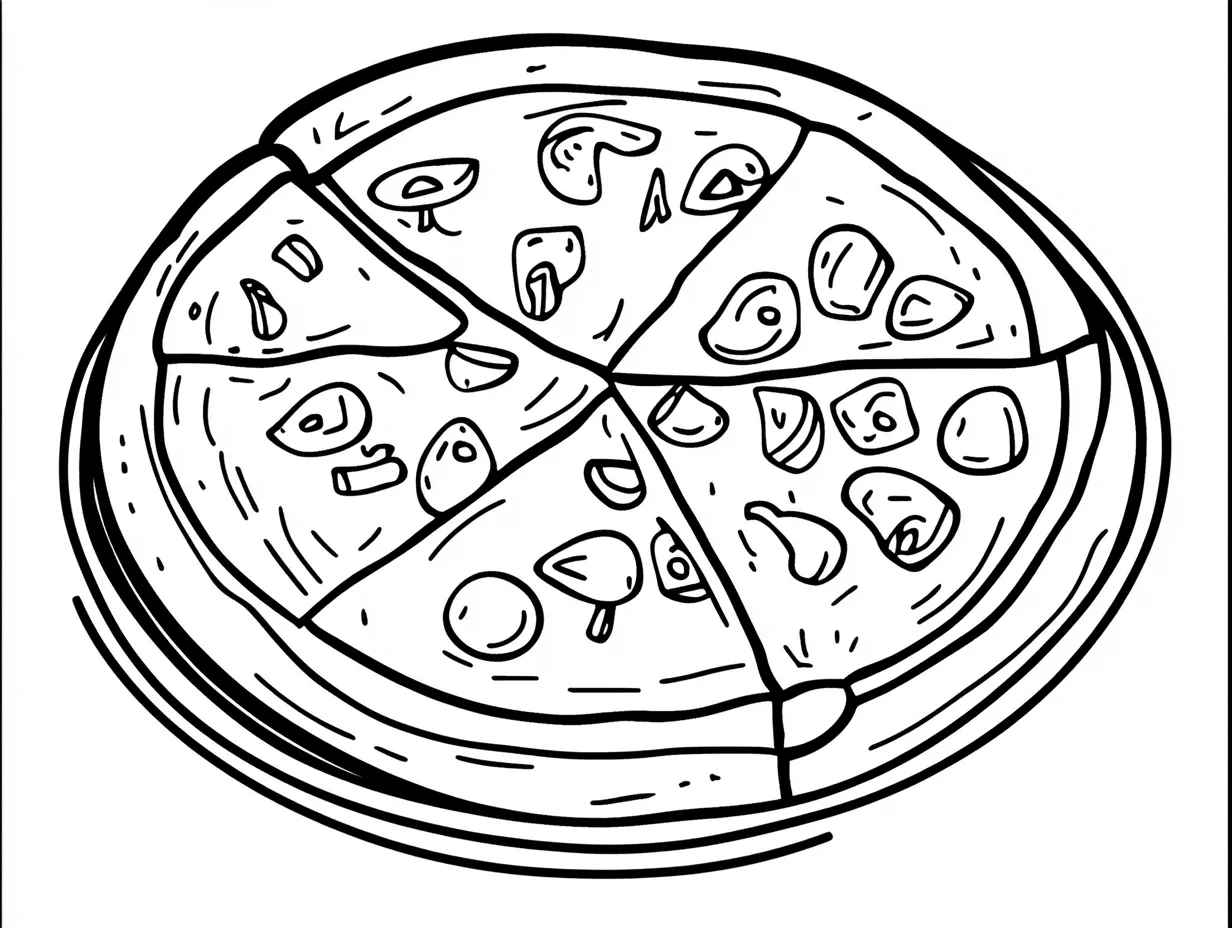 coloriage Pizza pour enfants à imprimer