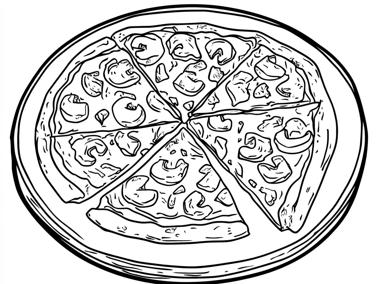 coloriage Pizza pour enfants a imprimer