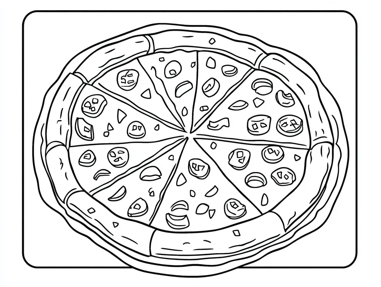 coloriage Pizza pour primaire 1